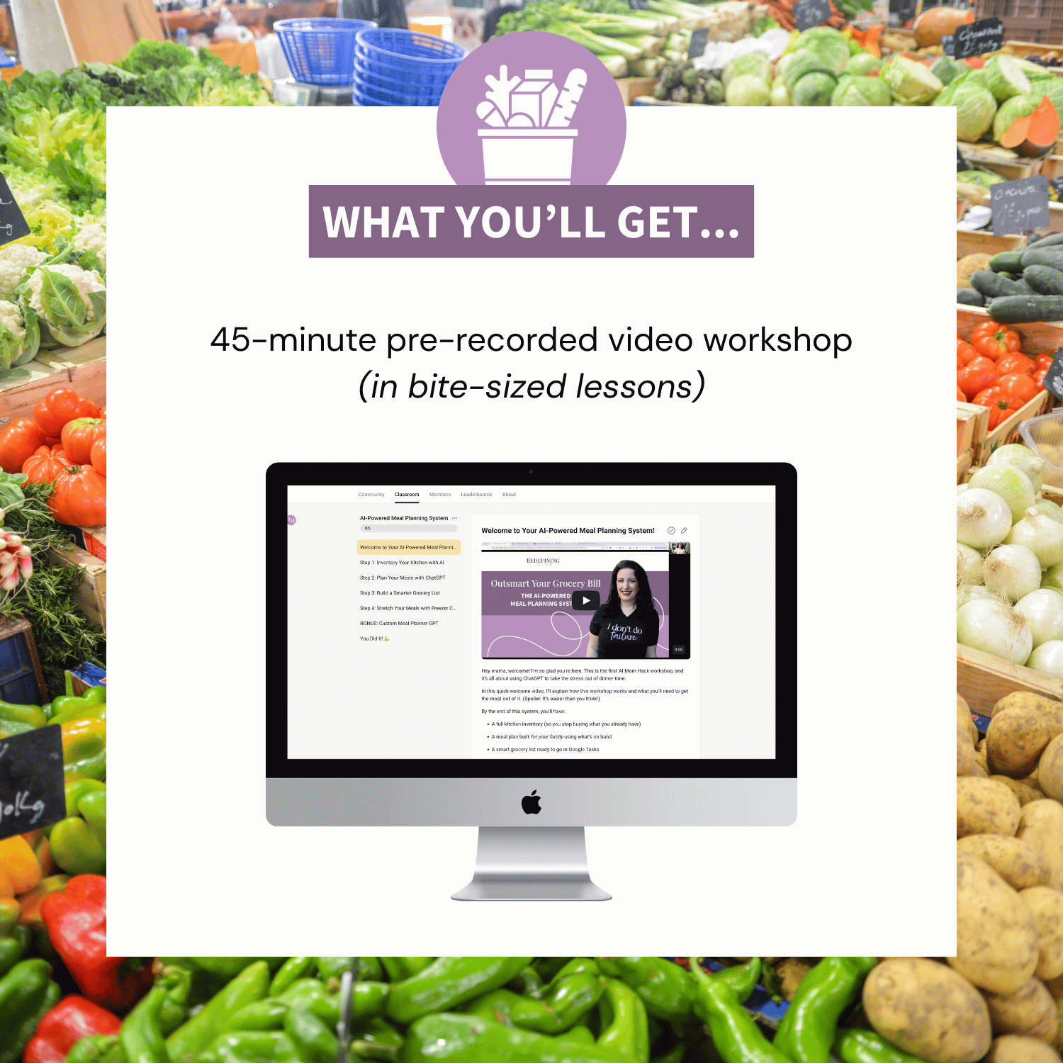 You AI-Powered Meal Planning System to Outsmart Your Grocery Bill pre-recorded workshop series