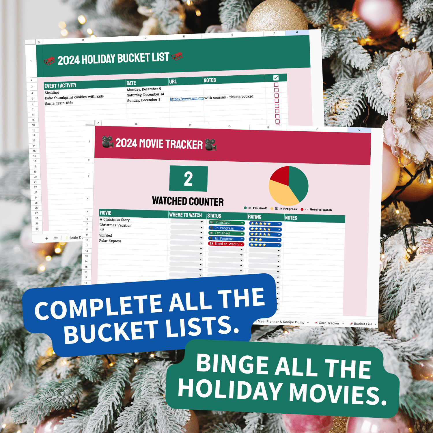 2024 Holiday Bucket List and Movie Tracker
