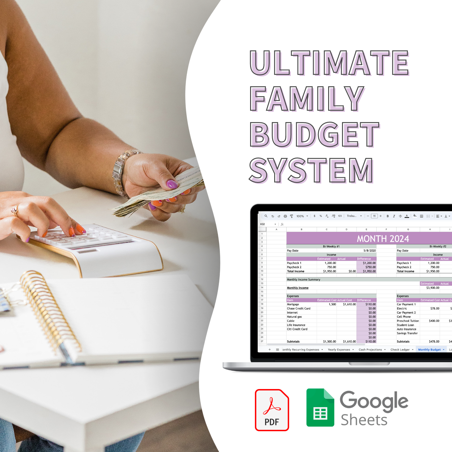 ultimate family budget system includes the best spreadsheets and templates for managing your family finances
