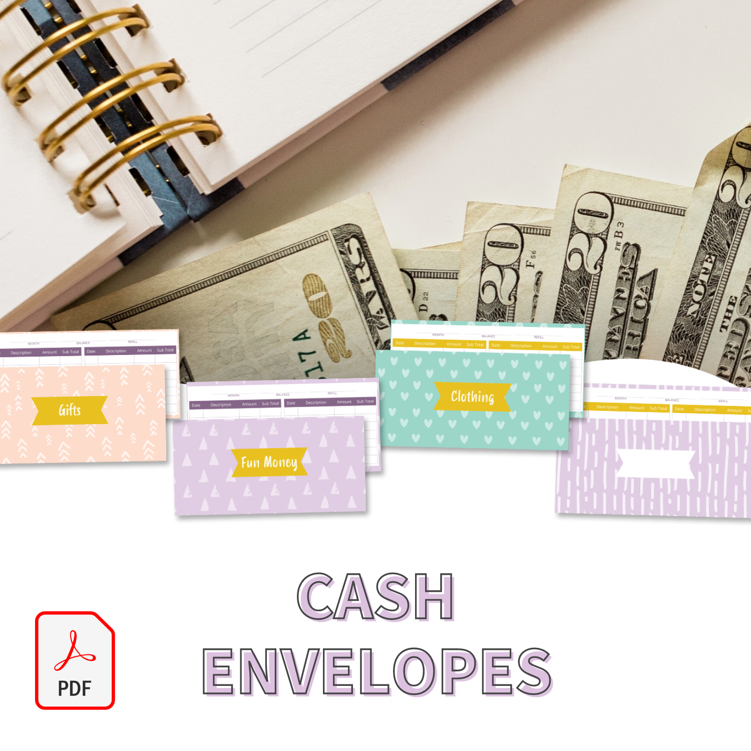 10-pack of cash envelopes to help you easily manage your money 