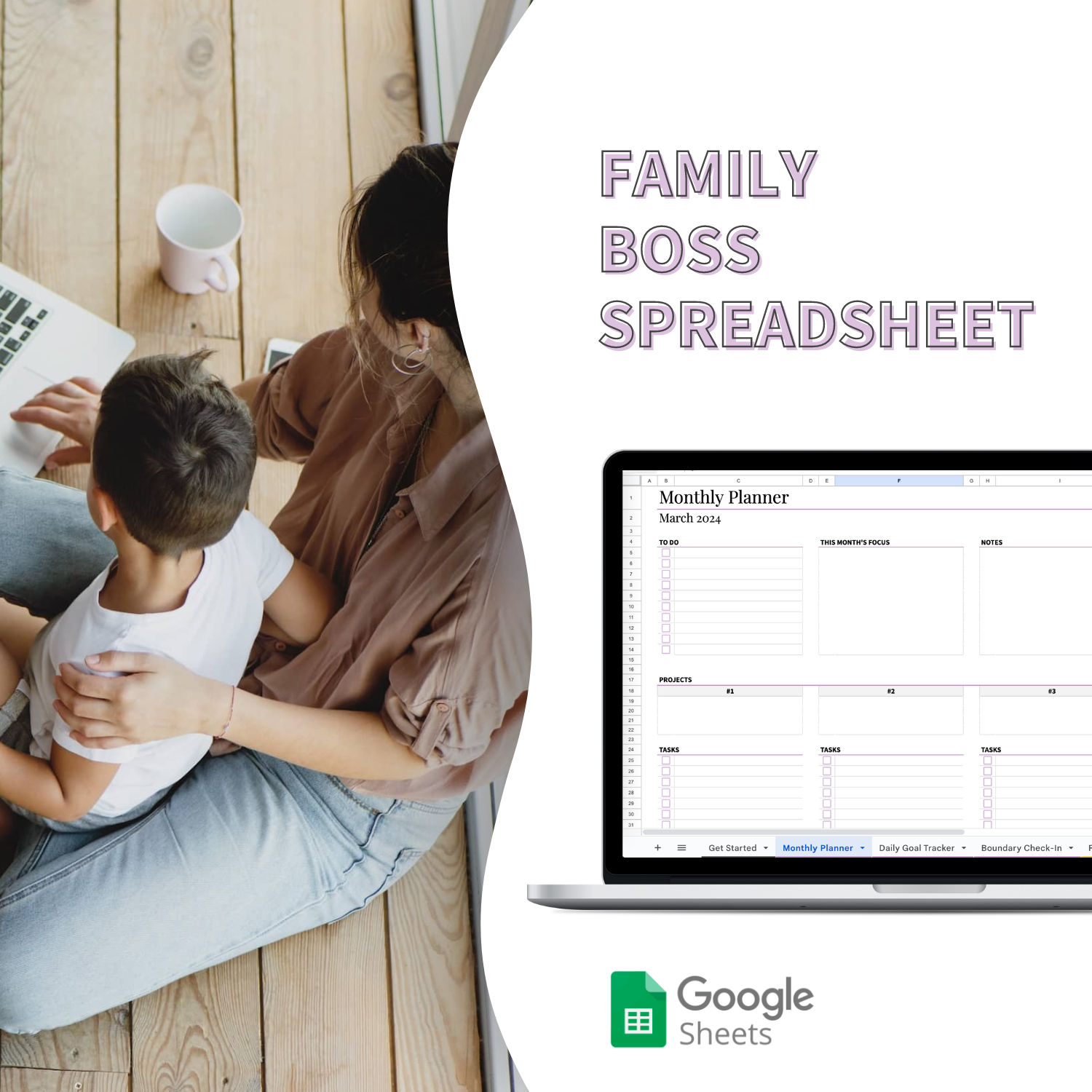 Family Boss Spreadsheet is the BEST home management spreadsheet for everything you need to manage your own home.