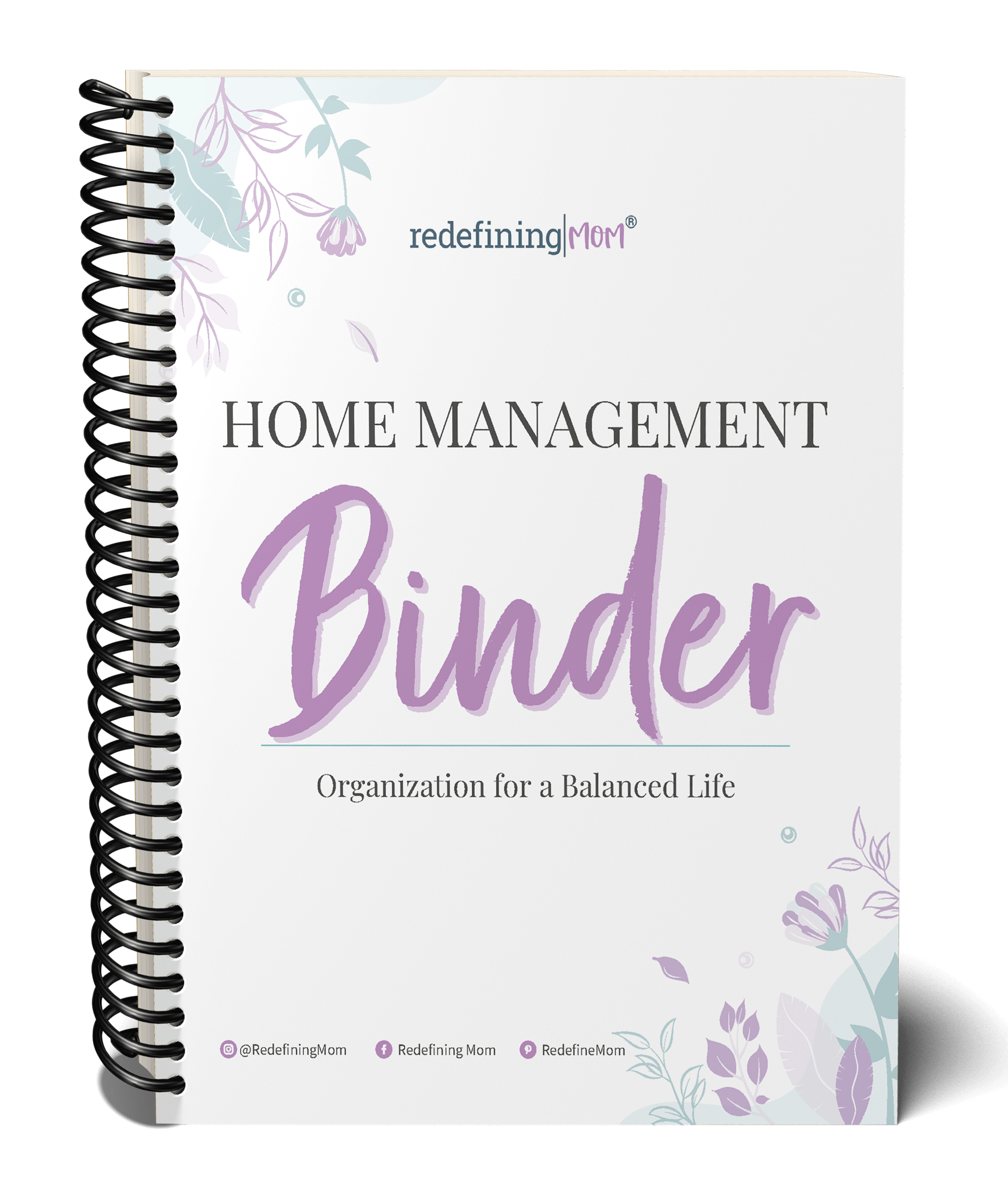 mockup of Redefining Mom's Home Management Binder